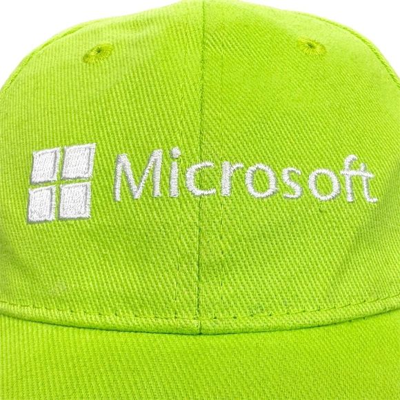 Vintage Y2K Lime Green Embroidered Microsoft Gamer StrapBack Hat - One Size - Picture 2 of 8